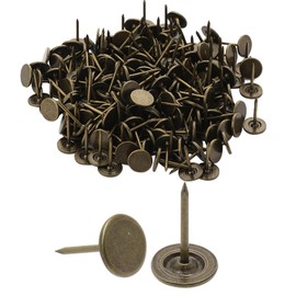 200 PCS Thumb Tacks for Wall, LPZNUYVC 7/16 Inch Decorative Push Pins Flat Head Wall Tacks with Storage Box, Heavy Duty Wall Pins for Bulletin Board, Cork Board, Wall Hanging (Bronze)