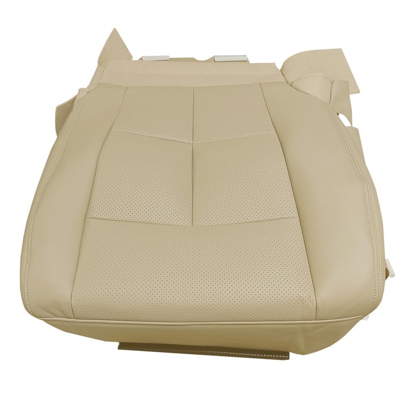 Mievlyo Driver Side Bottom Perforated Leather Seat Cover Tan Compatible