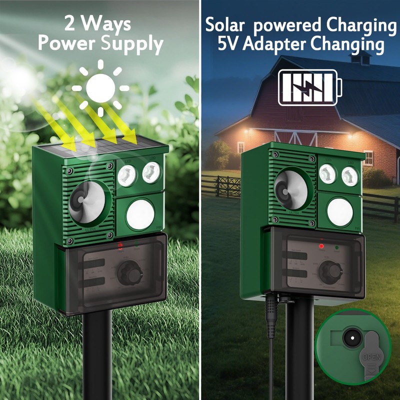 X-PEST 2 Packs Solar Animal Repeller Ultrasonic, Cat Repellent Outdoor