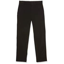 Van Heusen Boys' Adaptive Flex Stretch Flat Front Dress Pants, Velcro Closure at Waist & Leg Opening, Black, 10