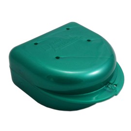 2 x Gum Shield Case - Mouthguard Box for Ortho Retainers, Sports Dental Appliances, Dentures & More (Purple & Green)