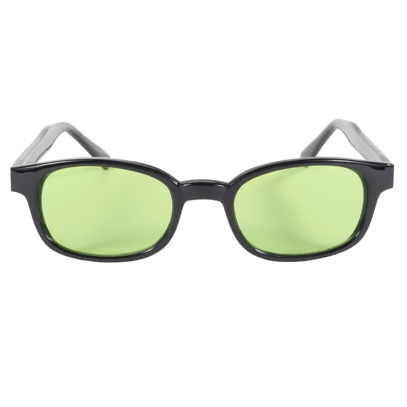 Pacific Coast Original KD's Biker Sunglasses (Black Frame/Green Lens)
