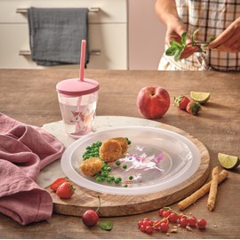 Snips, Set of 12 Washable Hard Plastic Plates, Reusable Plastic Plates, Decorative Unicorn, Diameter 23.5 cm, Made in Italy