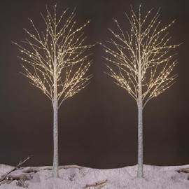 LIGHTSHARE Lighted Birch Twig Tree with Fairy Lights 2 Sets 8FT 994 LED Lights for Indoor Outdoor Home Christmas Holiday Decoration