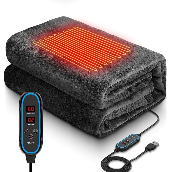 Electric Blanket, USB Throw (Dual Use, LED Display Display), Electric Blanket, Large Size, 3 Temperature Adjustment, Fast Heating Blanket, Timer Function, Prevents Forgetting to Turn Off Throw,
