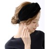 VINGTAINE Velour Black Turban Hair Band Cross Headband Wide Volume