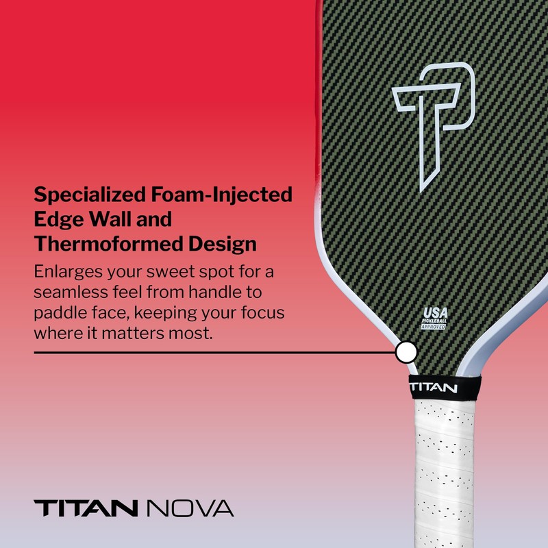 Titan Nova 14L Pickleball Paddle, Fire Cloud