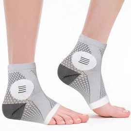 NuCamper Ankle Compression Socks for Plantar Fasciitis (1 Pair), Ankle Support Brace for Men & Wome,Toeless Foot Compression Sleeves with Arch Support for Heel Spurs,Foot Swelling,Achilles Tendonitis