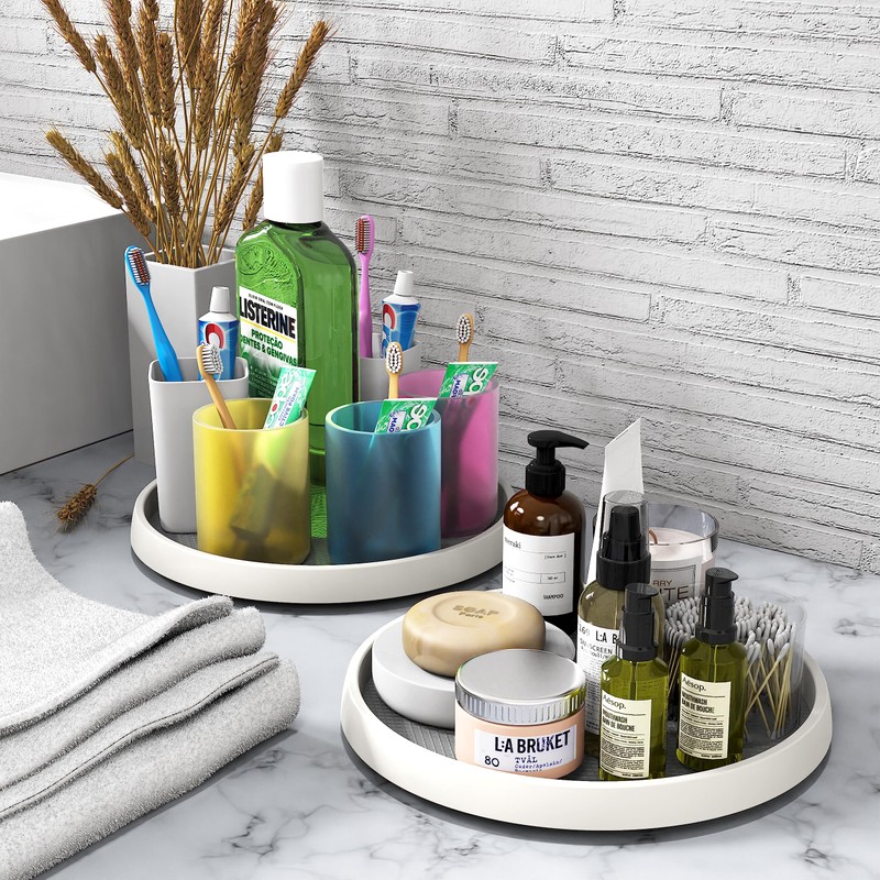 Simple Houseware lazy susan spice organizer, 5 Pack, White