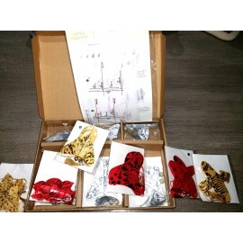 Anna Griffin 12 pc NEW ANNA GRIFFIN CHRISTMAS ORNAMENTS KIT 3D PAPER RED GOLD SIVER NICE!