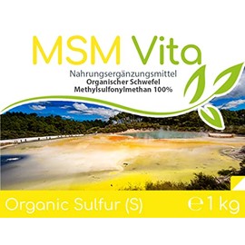 Cellavita Cellavita C Organischer Schwefel MSM Vita Pulver hochdosiert & 99,9% rein - Reines Methylsulfonylmethan Pulverform 1kg im Beutel C MSM-Pulver zusatzstoff- & konservierungsmittelfrei C Made in Germany