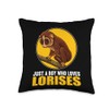 Just a Boy who Loves Lorises Loris Throw Pillow