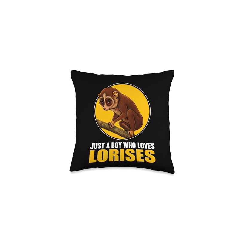 Just a Boy who Loves Lorises Loris Throw Pillow