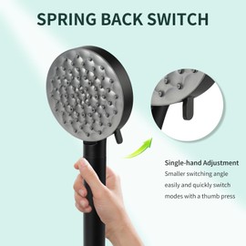 UltrTxenova Filtered Shower Head with Handheld,High Pressure 6 Spray Mode Showerhead with Filters,Detachable Shower Head, Water Softener Filters Beads for Hard Water -Remove Chlorine (Black)