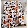 Black Bat Print Flannel Throw Blanket – Soft Lightweight Blanket