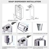 interhasa! Commercial Soap Dispenser Wall Mount 304 Stainless Steel Hand