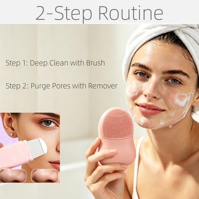 2 in 1 Manual Facial Cleansing Brush Set with Blackhead