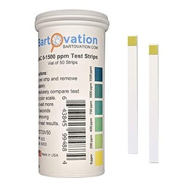 Tiras de prueba desinfectantes de amonio cuaternario (QAC, Multi Quat), 0-1500 ppm [Vial de 50 tiras]