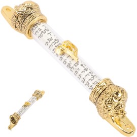 jojofuny Mezuzah Scroll Judaica Israel Gift Metal Jewish Door Mezuzah Jerusalem Shema Blessing Mezuzah Religious Hanukkah Decoration For Door Wall Festival Decoration