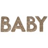 Ginger Ray Shower Wicker Baby Sign Nursery Decoration, Brown