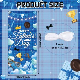 Happy Fathers Day Banner Decorations Extra Large Size Fathers Day Backdrop Banners Thank You Daddy Party Supplies Background Door Cover for Daddy Grandpa Family Home Indoor Outdoor Parties Supplies