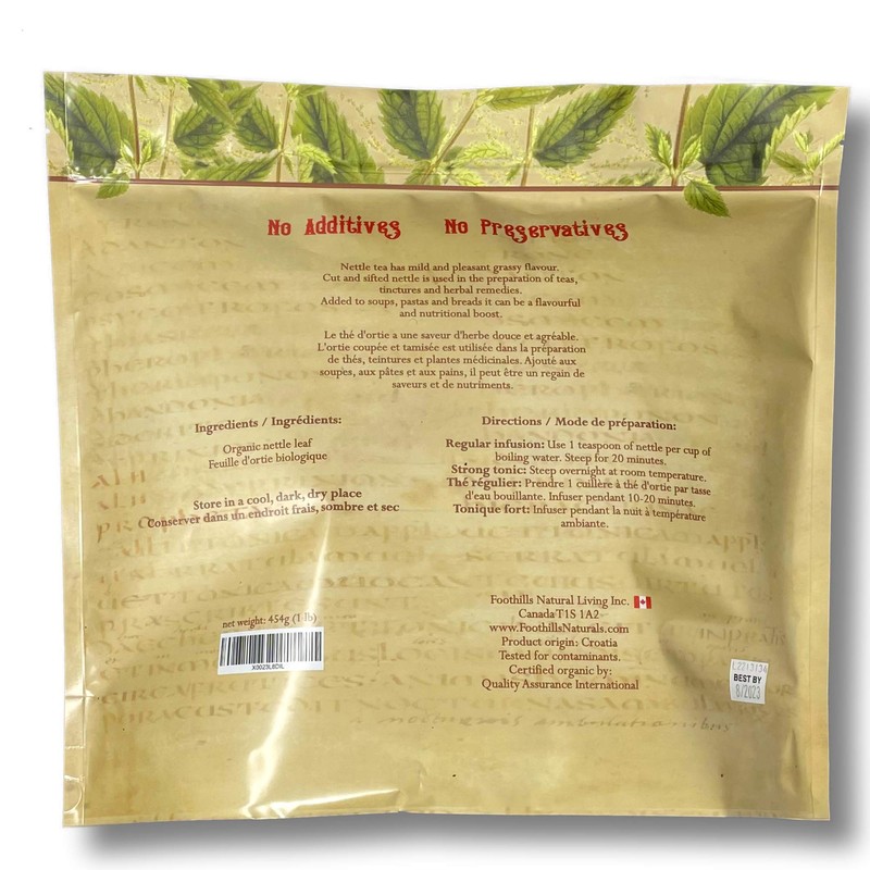 Foothills Naturals Nettle Leaf Tea Organic – Caffeine Free (454g