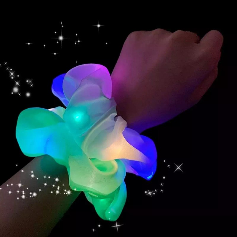 KFMX 12 Scrunchies Luminosas Mujer Niñas Donas Led Varios Colores