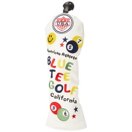 BLUE TEE GOLF Head Cover BLUE TEE GOLF California Headcover Smile & Pinball Fairway White