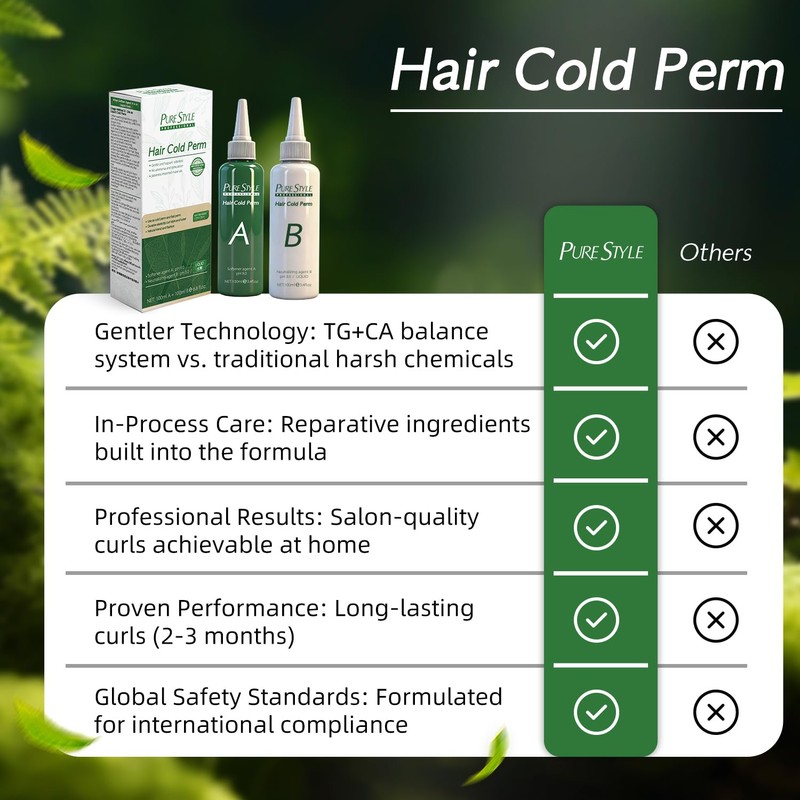 PureStyle Professional Hair Cold Perm Kit, No Heat Damage Free