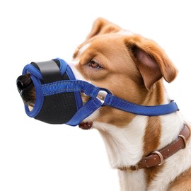 RENEWREVITAL Dog Muzzle, Soft No Barking Bite Mesh Muzzle, Breathable Muzzle Allows Panting Drinking, Anti Chewing Dog Muzzle for Large Sized Dogs, XL, Blue