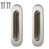 NGe Stainless Steel Oval Shape 120mm Recessed Sliding Door Flush