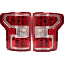 Brake Tail Light Rear Lamp Compatible With Ford F150 F-150 2018 2019 2020 Driver and Passenger Side Halogen Type OE-Style with Bulbs and Harness NON LED, NON Blind Spot Replace#JL3Z13405H