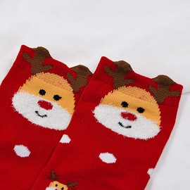 PUTUO Girls Socks Novelty Animal Cotton Socks, Kids Christmas Socks Boys Fun Santa Xmas Socks Girls Festive Cute Cartoon Socks, 8-11 Years, 5 pairs