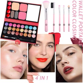 Make-Up Sets for Girls, 33 Colours, Washable Children's Make-Up Toy, Non-Toxic Children's Cosmetics with 5 Washable Brushes, Stage Performance, Birthday, Party, Beauty Set, Gift
