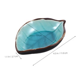 Gatuida 2pcs Leaf Shaped Ceramic Spoon Holder Utensil Rest for Kitchen Counter Stovetop Cute Dipping Sauce Dish Chopstick Rest Compact Design for Modern Farmhouse Decor