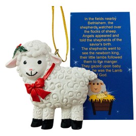 Legend of The Lamb Ornament Set Hanging Christmas Tree Decoration with Story Card Pack