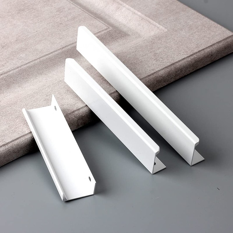 BOOLSFMAM 6 Pack Finger Edge Pull Furniture Drawer Handles Bright