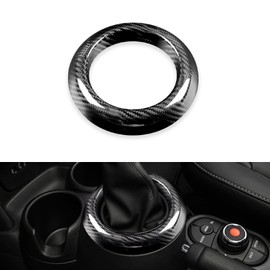 Real Hard Carbon Fiber Gearshift Bezel Stickers Covers for MINI Clubman F54 F55 F56 F57 (2014-2023), for Countryman F60 (2017-2023), FXETRNL Frame Protector Cover Decor Car Interior Accessories, Black