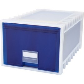 Storex 24" Archive Letter/Legal Box, White/Blue