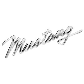 United Pacific F6802 Tripe Chrome Die-Cast “Mustang” Script Emblem, Badge Replacement, Double-Sided Tape, Easy Installation – ONE Unit