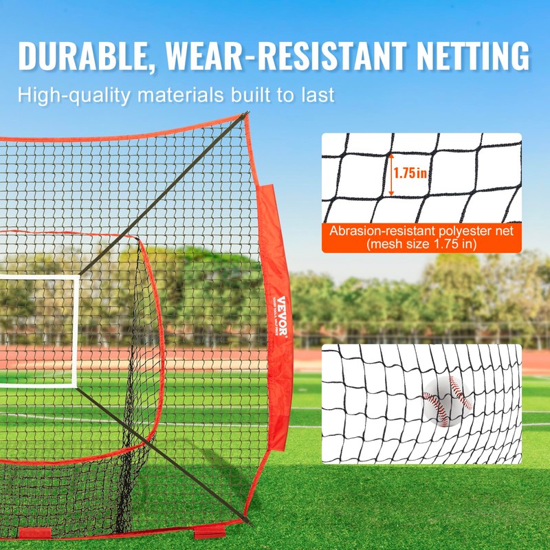 VEVOR 7x7FT Baseball Softball Practice Net, Portable Baseball Training Net