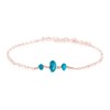 Apatite Beaded Chain Anklet in 14k Rose Gold Fill