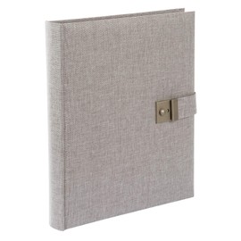 Goldbuch Summertime Trend 2 53606 Document Folder for DIN A4 Documents, Ring Binder Folder with 5 Transparent Pockets, Expandable Organiser Folder with Lock, Linen Organ Folder, Approx. 27.5 x 34 cm,