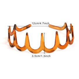 WOVOWOVO Zig Zag Headbands for Women Teen Girls Men, Plastic Hair Bands with Teeth Thin Zigzag Head Bands for Women's Hair, Non Slip Black Shark Tooth Comb Hairbands, 4 Packs