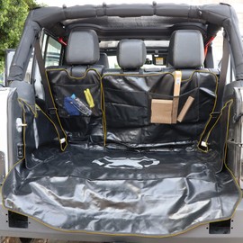 RERPRO Pet Dog Cargo Liner Trunk Mat for 2007-2025 Jeep Wrangler JK JL 4 Door Unlimited Sahara Rubicon Rear Trunk Floor Mat Cargo Liner Dogs Seat Cover, All Weather Waterproof, Star