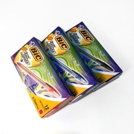 (JQ) Bic NS Fine Ballpoint Pen Writing Instrument Stationery Color Pen 12-Pack 0.7mm X ( 2 Sets ) / (제이큐)빅 NS파인 볼펜 필기구 문구 컬러펜 펜 12개입 0.7mm X ( 2세트 )