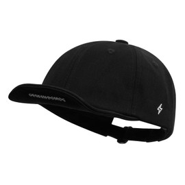 Croogo - Gorra de béisbol de ala corta bordada, con tirantes, de perfil bajo, diseño de hip hop, plano, sombrero de camionero, color negro, Negro -, One Size