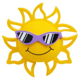 Coolballs California Sunshine w Sunglasses Car Antenna Topper/Auto Mirror Dangler/Cute Dashboard Accessory (Purple Sunglasses)