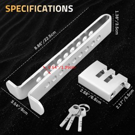 weyleity 9 Holes Brake Pedal Lock | Anti-Theft Clutch Safety Lock Car Brake Pedal Security Lock Tool with 3 Keys Auto Stainless Steel Clutch Lock Compatible with Pedals Less Than 0.54 inches/13.9mm
