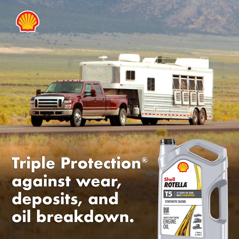 Shell Rotella T5 Synthetic Blend 15W-40 Motor Oil, 1 Gallon